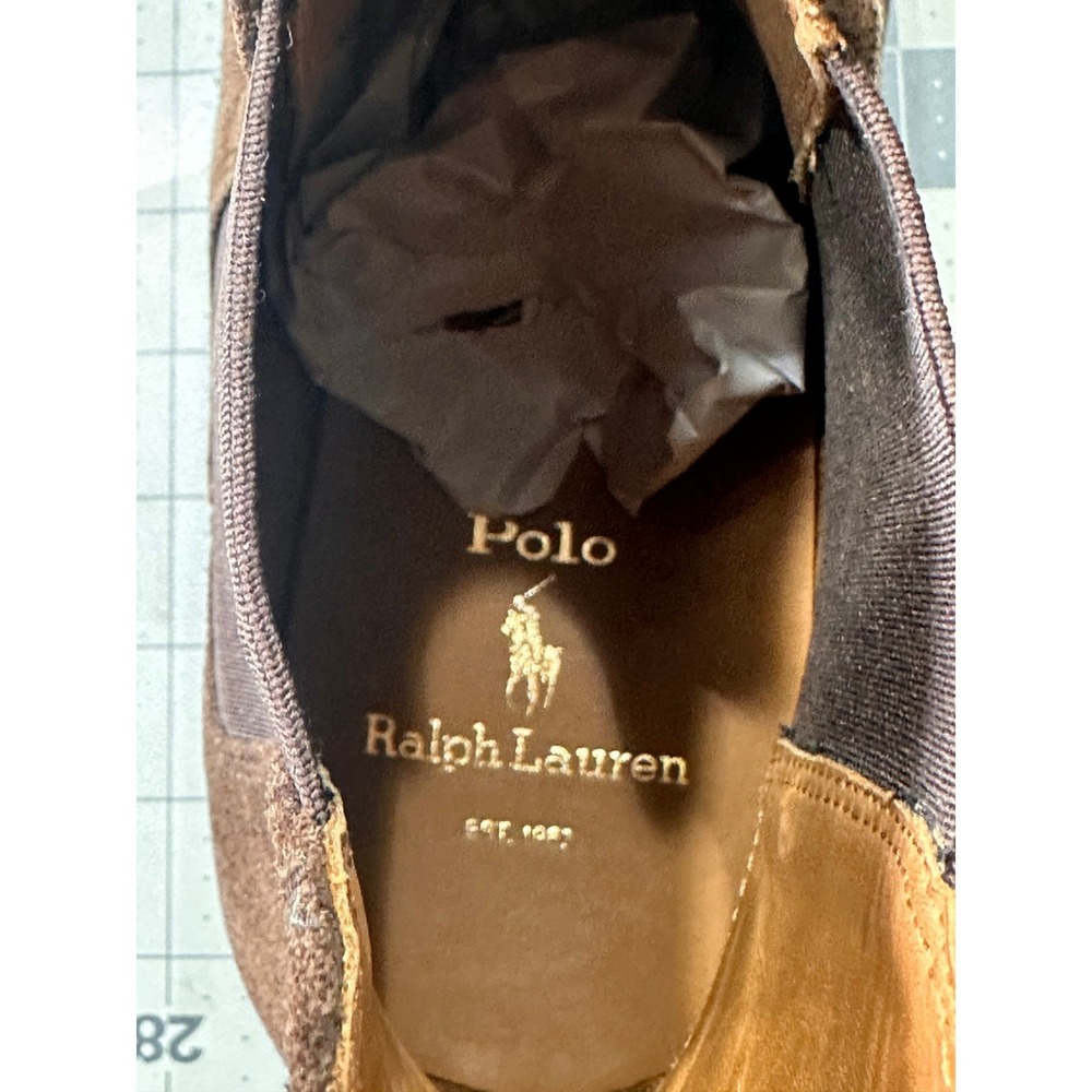 Polo Ralph Lauren NWBBryson Chelsea Boots Size 10 Brown Excellent Suede Lug Sole - Picture 12 of 12
